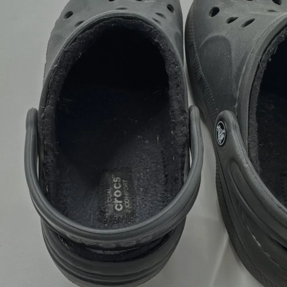Crocs Dual Comfort Fleece Lined Crocs Womens 7 Blue Clogs Mens 5 Casual - Picture 11 of 12